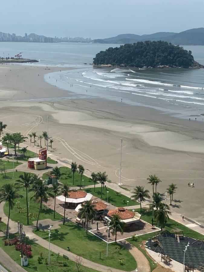 Sao Vicente Itarare Predio Frente Mar Apto Fundo Vista Parcial Exteriör bild