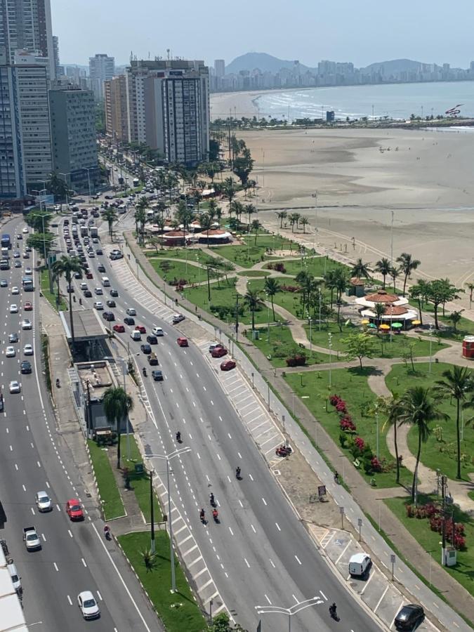 Sao Vicente Itarare Predio Frente Mar Apto Fundo Vista Parcial Exteriör bild